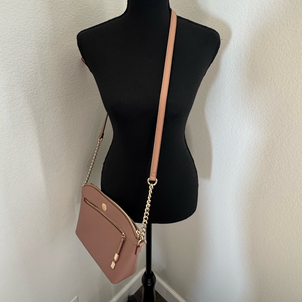 Anne Klein Tan Crossbody Bag with Gold Accents